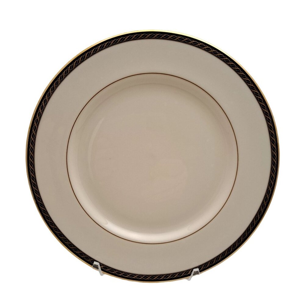 Lenox Tyler Dinner Plate 10.5" Cream Black & Gold Trim Ceramic Replacement